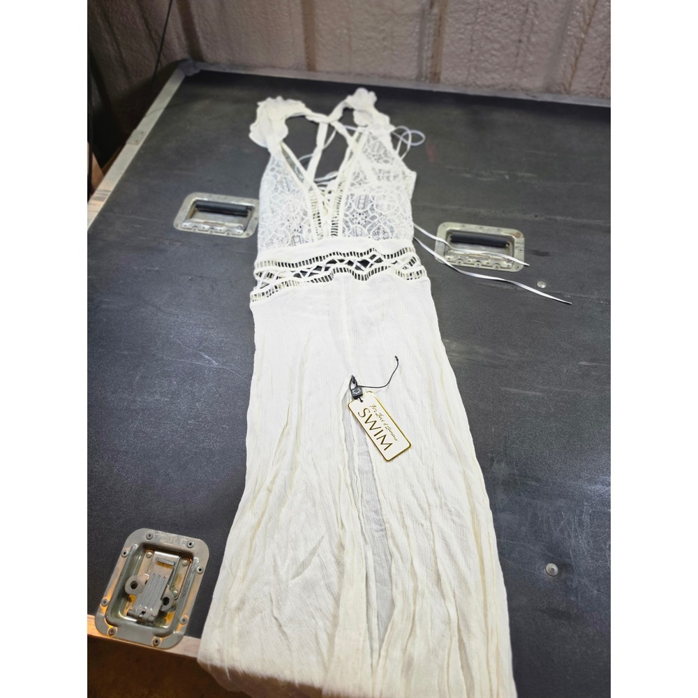 For Love & Lemons Swim White Lace Maxi Dress Cover Up Boho NWT $249